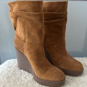 Jessica Simpson Suede Pull On Mid Calf Boots